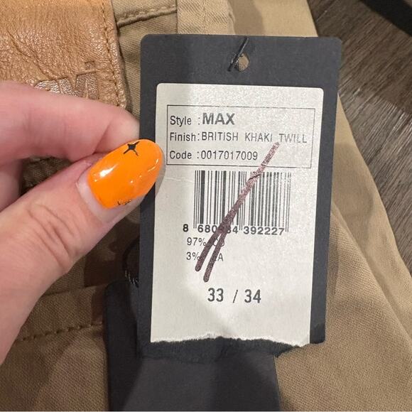 NWT Mavi Max Wide Leg Khaki Pants British Khaki Twill Size 33 x 34 - Picture 7 of 9